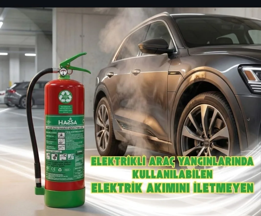 Elektrikli araç yangınlarına uygun biyolojik köpüklü yangın söndürücü