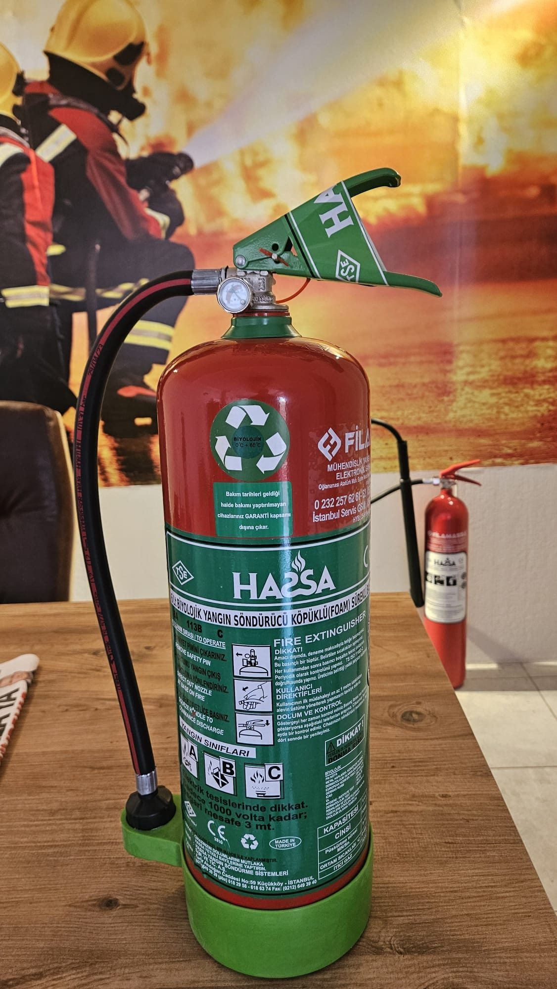 Hassa biyolojik köpüklü yangın söndürücü